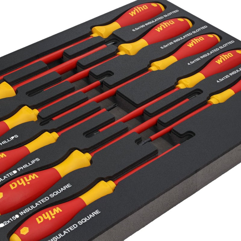 Wiha 32080 10 Piece Insulated SoftFinish Cushion Grip Screwdriver Tray Set - Image 3